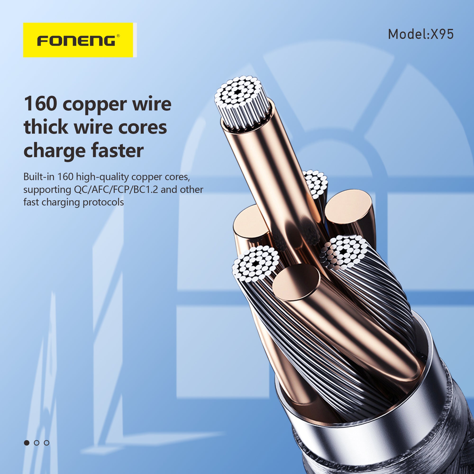 X95 1.2M METAL HEAD BRAIDED CABLE (3A)