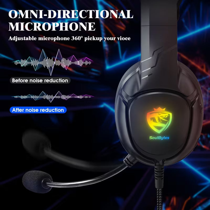 S20 Gaming Headset 50mm LED Mic for ps5 ps4 xbox PC