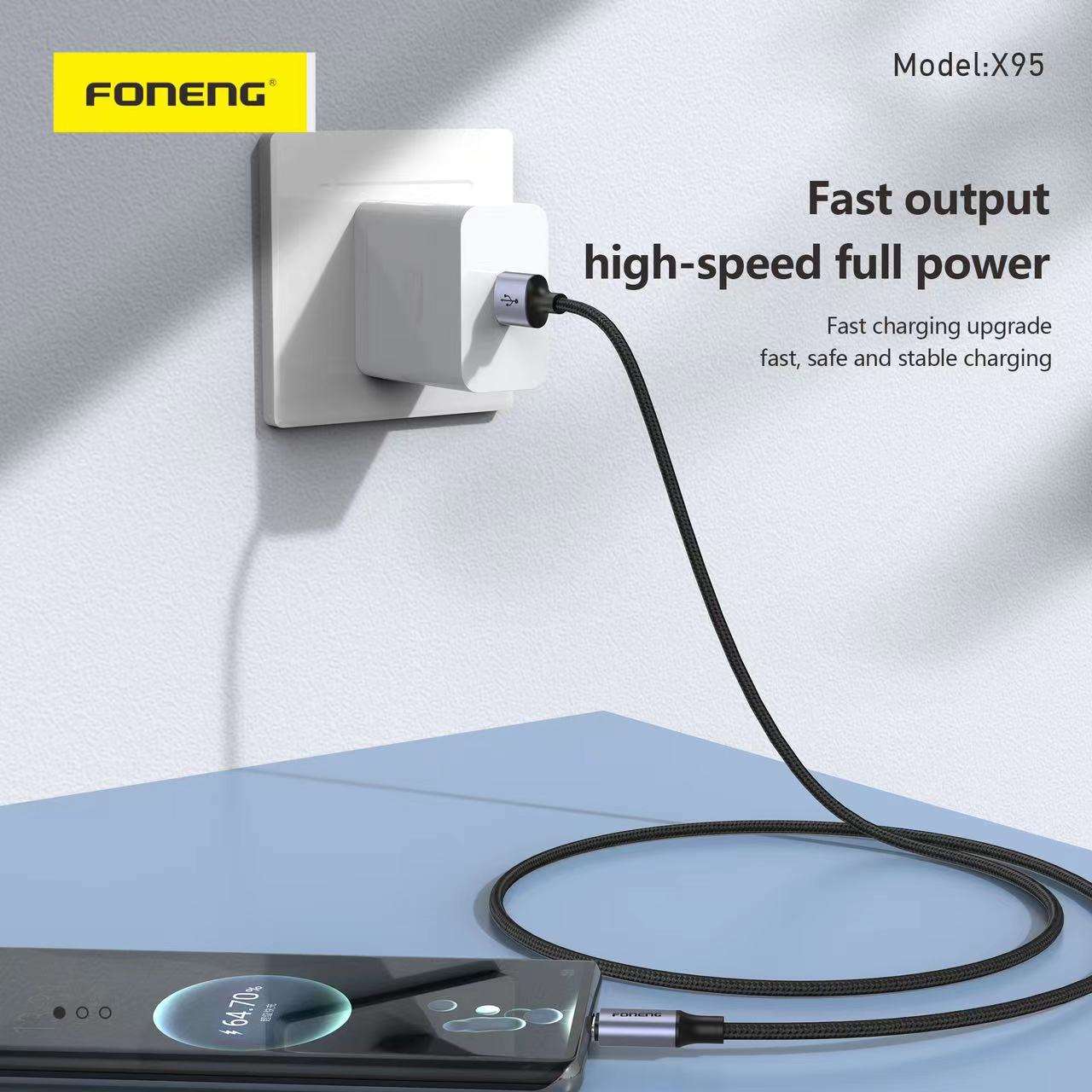X95 1.2M METAL HEAD BRAIDED CABLE (3A)