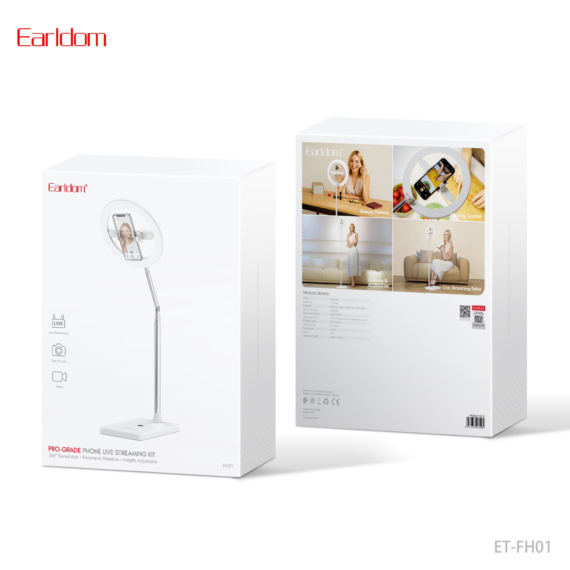 Rechargeable ring light  Live streaming stand