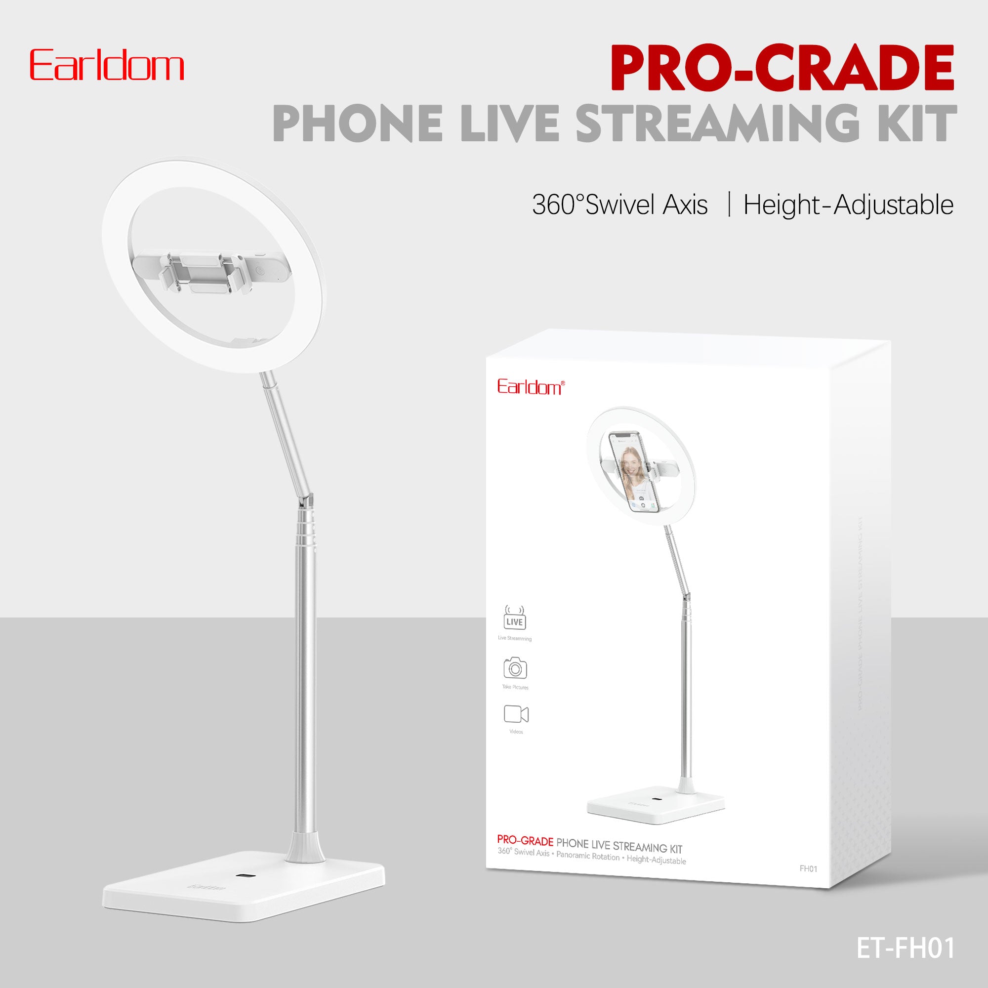 Rechargeable ring light  Live streaming stand