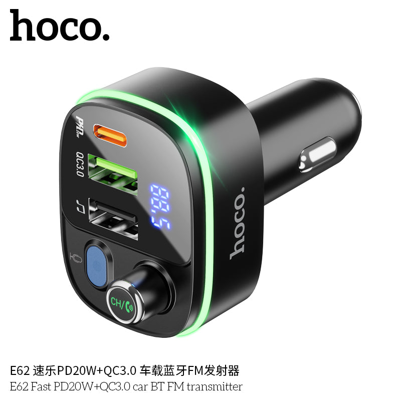 HD_SYNC:E62 Fast PD20W+QC3.0 car BT FM transmitter