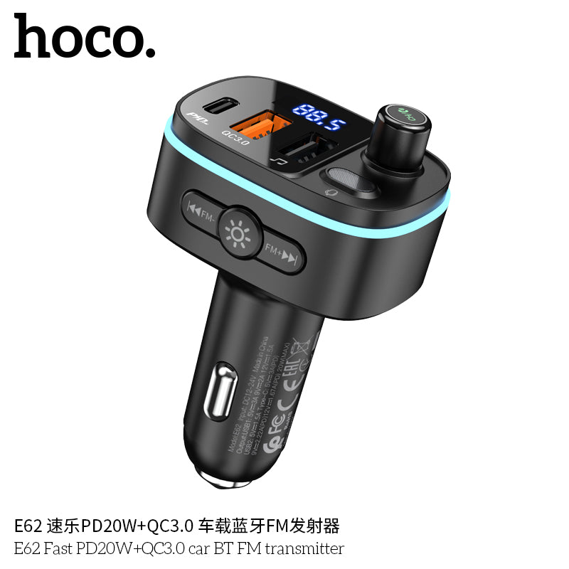 HD_SYNC:E62 Fast PD20W+QC3.0 car BT FM transmitter