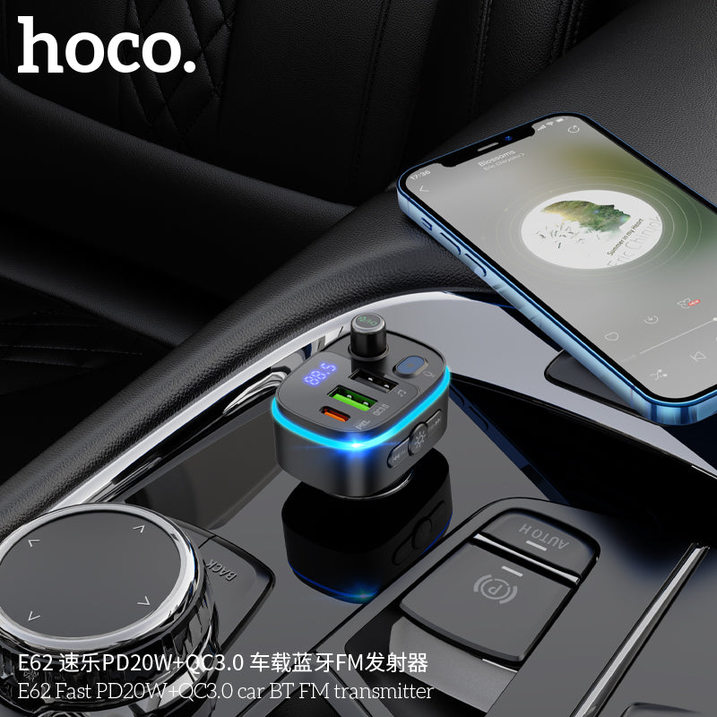 HD_SYNC:E62 Fast PD20W+QC3.0 car BT FM transmitter