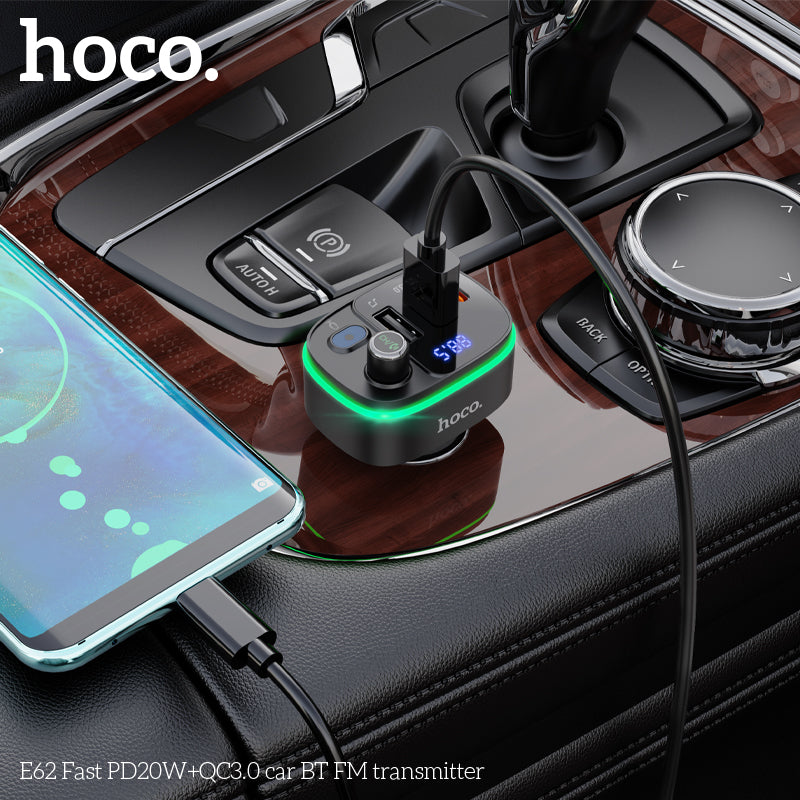 HD_SYNC:E62 Fast PD20W+QC3.0 car BT FM transmitter