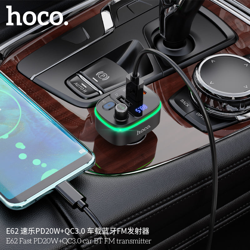 HD_SYNC:E62 Fast PD20W+QC3.0 car BT FM transmitter