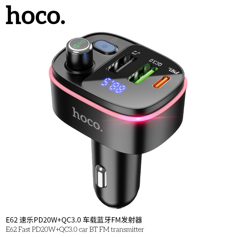 HD_SYNC:E62 Fast PD20W+QC3.0 car BT FM transmitter