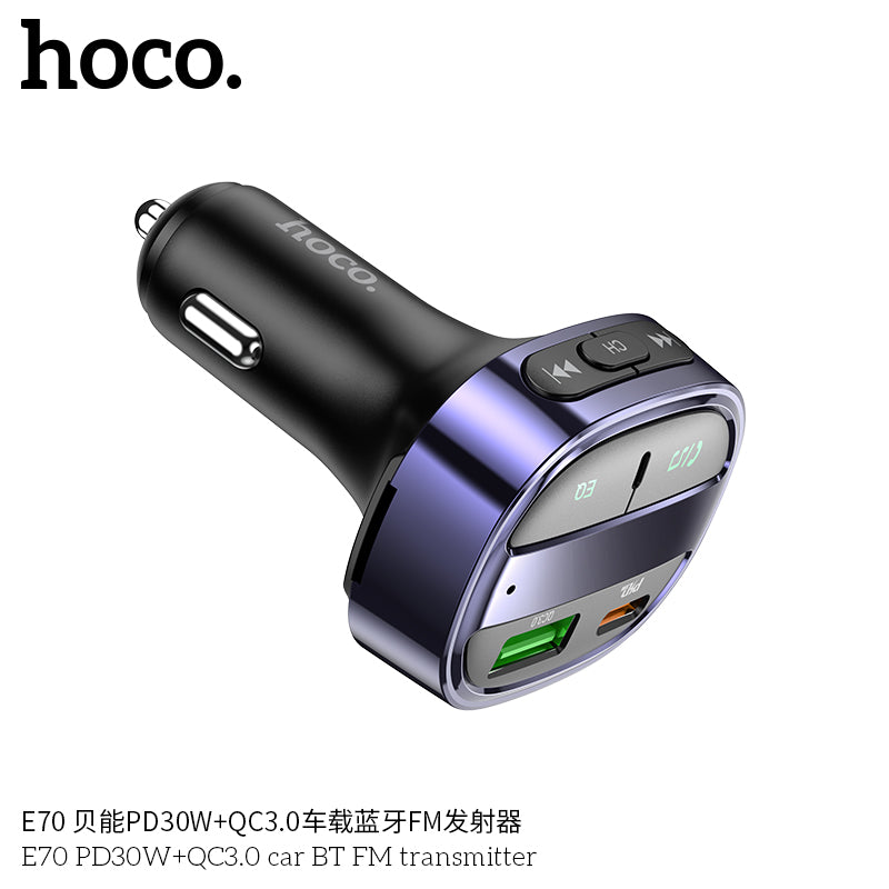 HD_SYNC:E70 PD30W+QC3.0 car BT FM transmitter