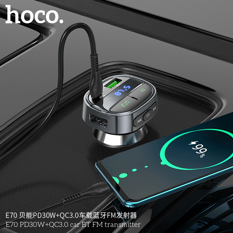HD_SYNC:E70 PD30W+QC3.0 car BT FM transmitter