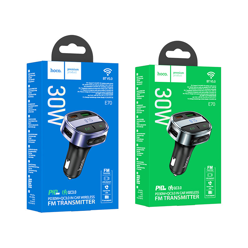 HD_SYNC:E70 PD30W+QC3.0 car BT FM transmitter