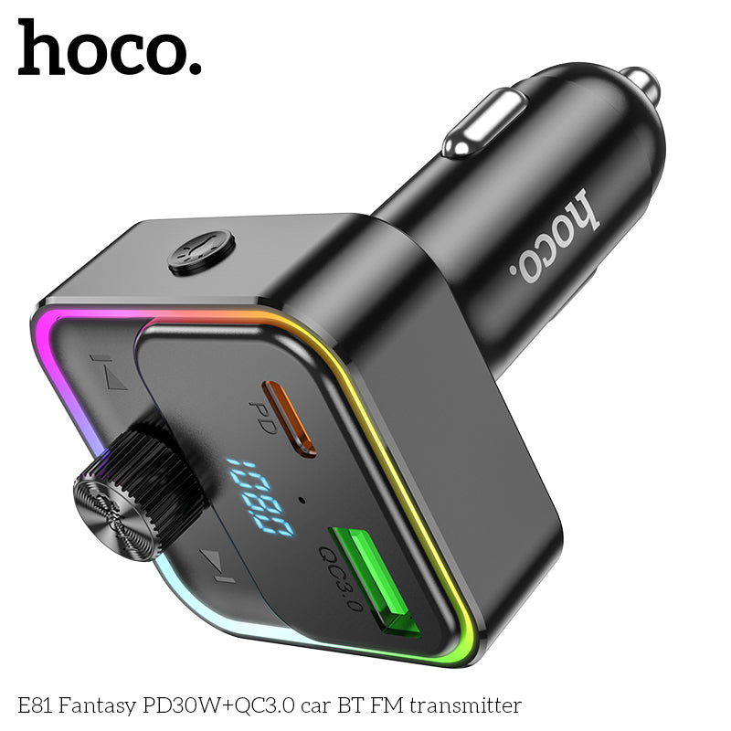 HD_SYNC:E81 Fantasy PD30W+QC3.0 car BT FM transmitter