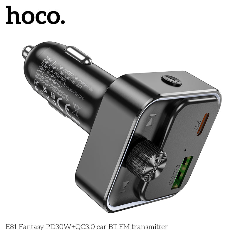 HD_SYNC:E81 Fantasy PD30W+QC3.0 car BT FM transmitter