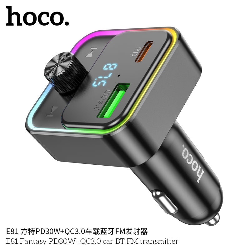 HD_SYNC:E81 Fantasy PD30W+QC3.0 car BT FM transmitter