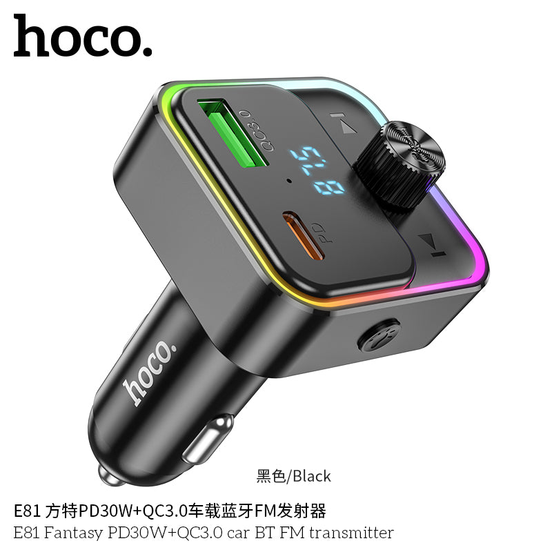 HD_SYNC:E81 Fantasy PD30W+QC3.0 car BT FM transmitter