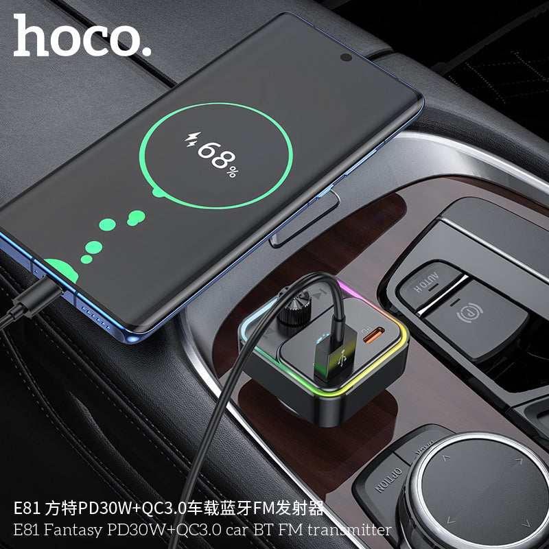 HD_SYNC:E81 Fantasy PD30W+QC3.0 car BT FM transmitter
