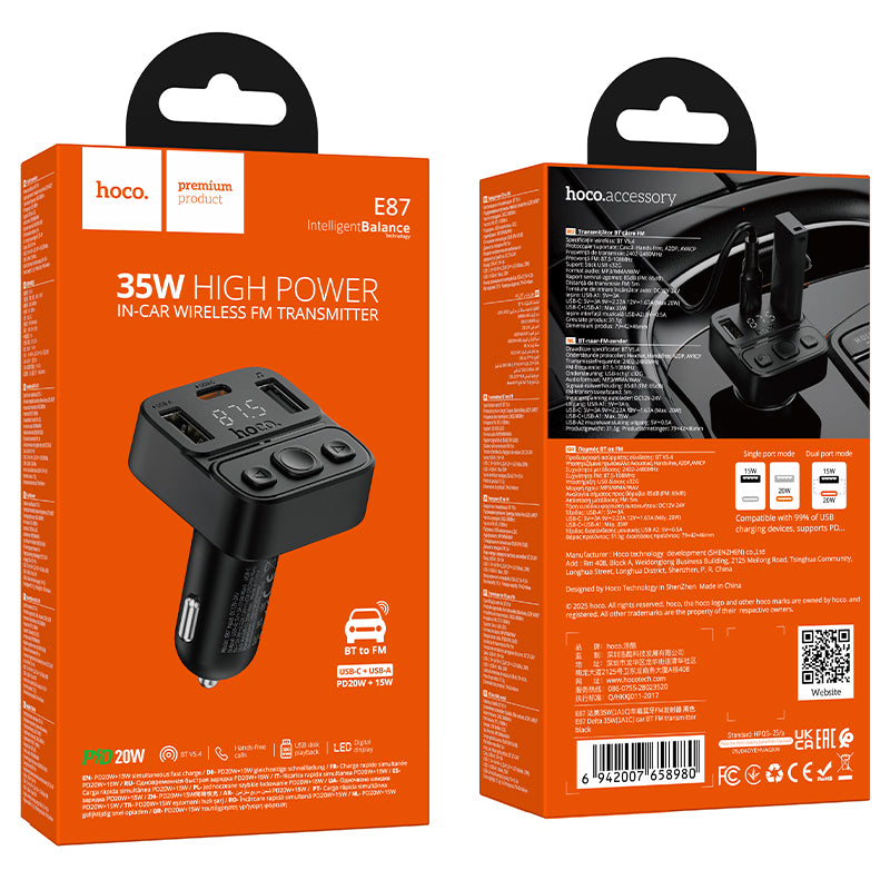 HD_SYNC:E87 Delta 35W(1A1C) car BT FM transmitter