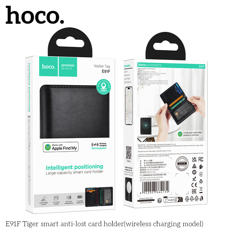 Hoco E91F Tiger smart anti-lost card holder(wireless charging model)