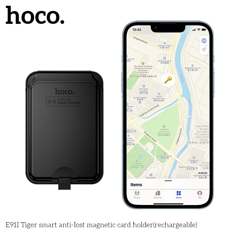Hoco E91I Tiger smart anti-lost magnetic card holder(rechargeable)