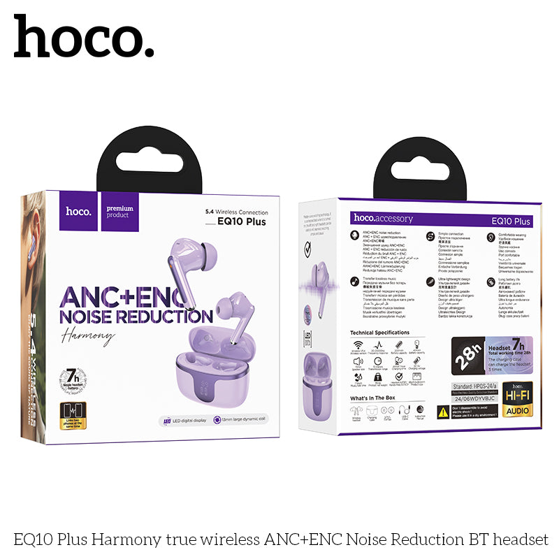 HD_SYNC:EQ10 Plus Harmony true wireless ANC+ENC Noise Reduction BT headset