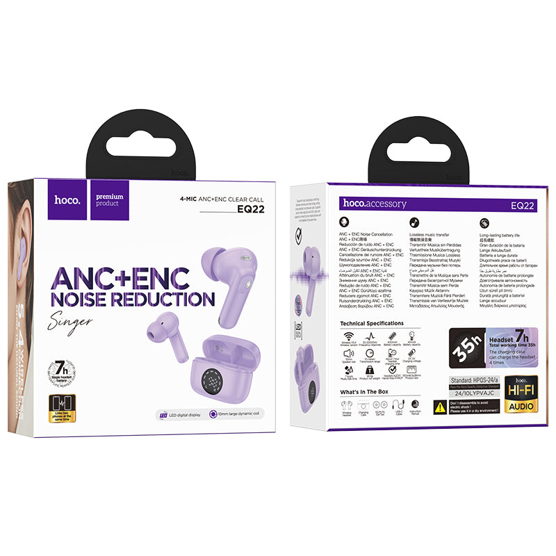 HD_SYNC:EQ22 Singer true wireless ANC+ENC noise reduction BT headset