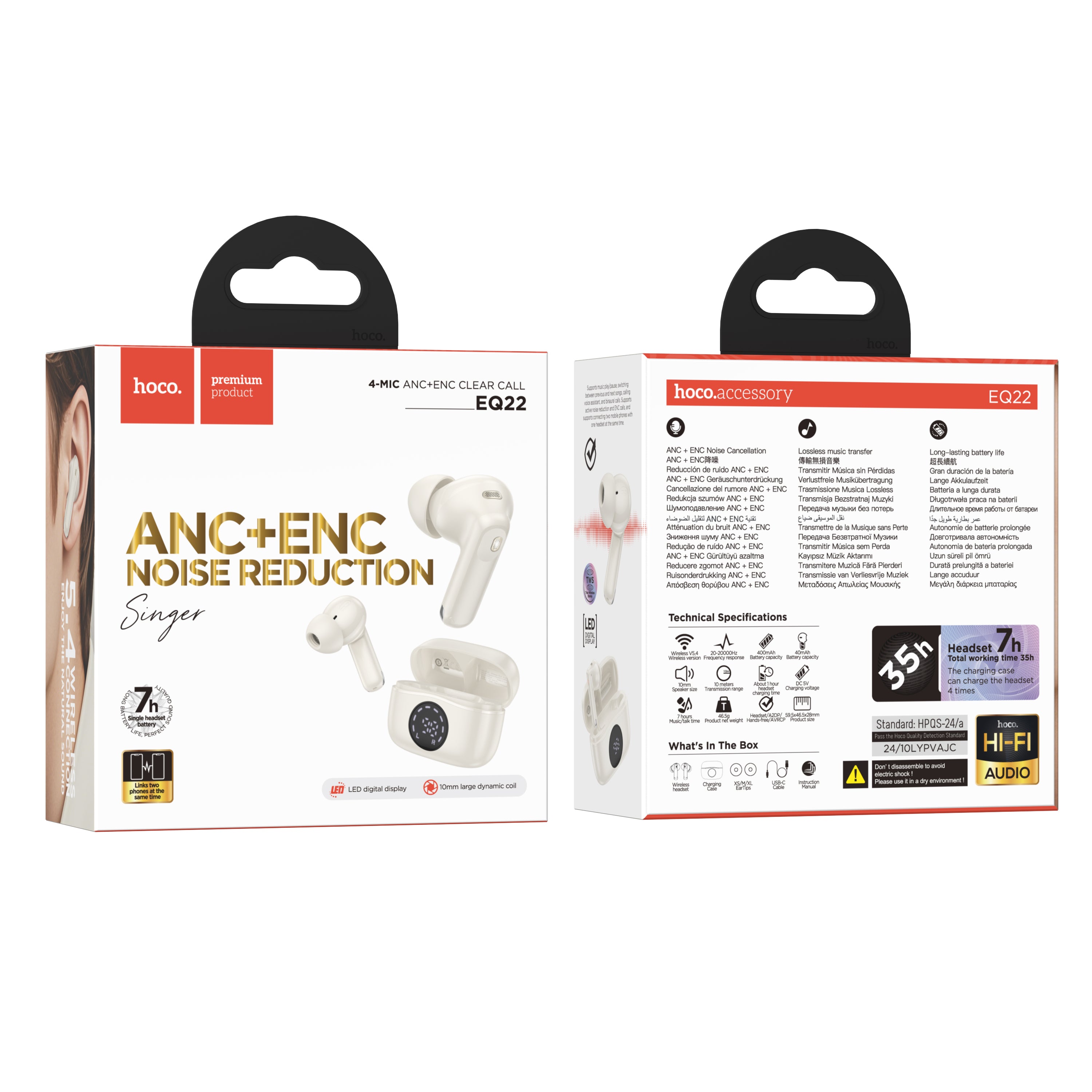 HD_SYNC:EQ22 Singer true wireless ANC+ENC noise reduction BT headset