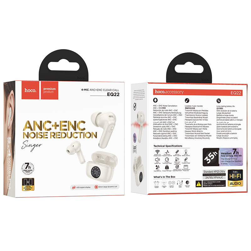 HD_SYNC:EQ22 Singer true wireless ANC+ENC noise reduction BT headset