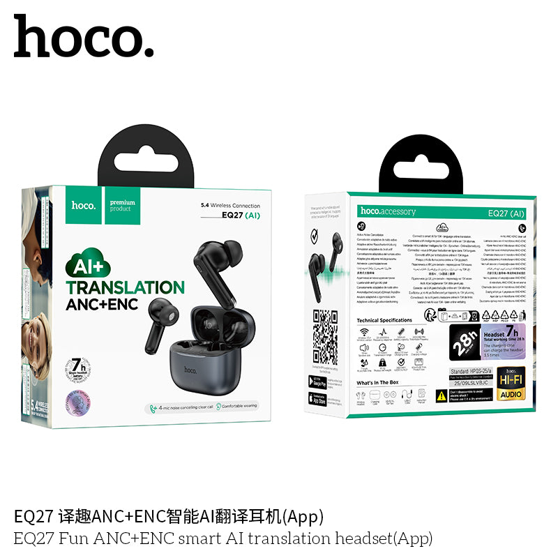 HD_SYNC:EQ27 Fun ANC+ENC smart AI translation headset（APP)