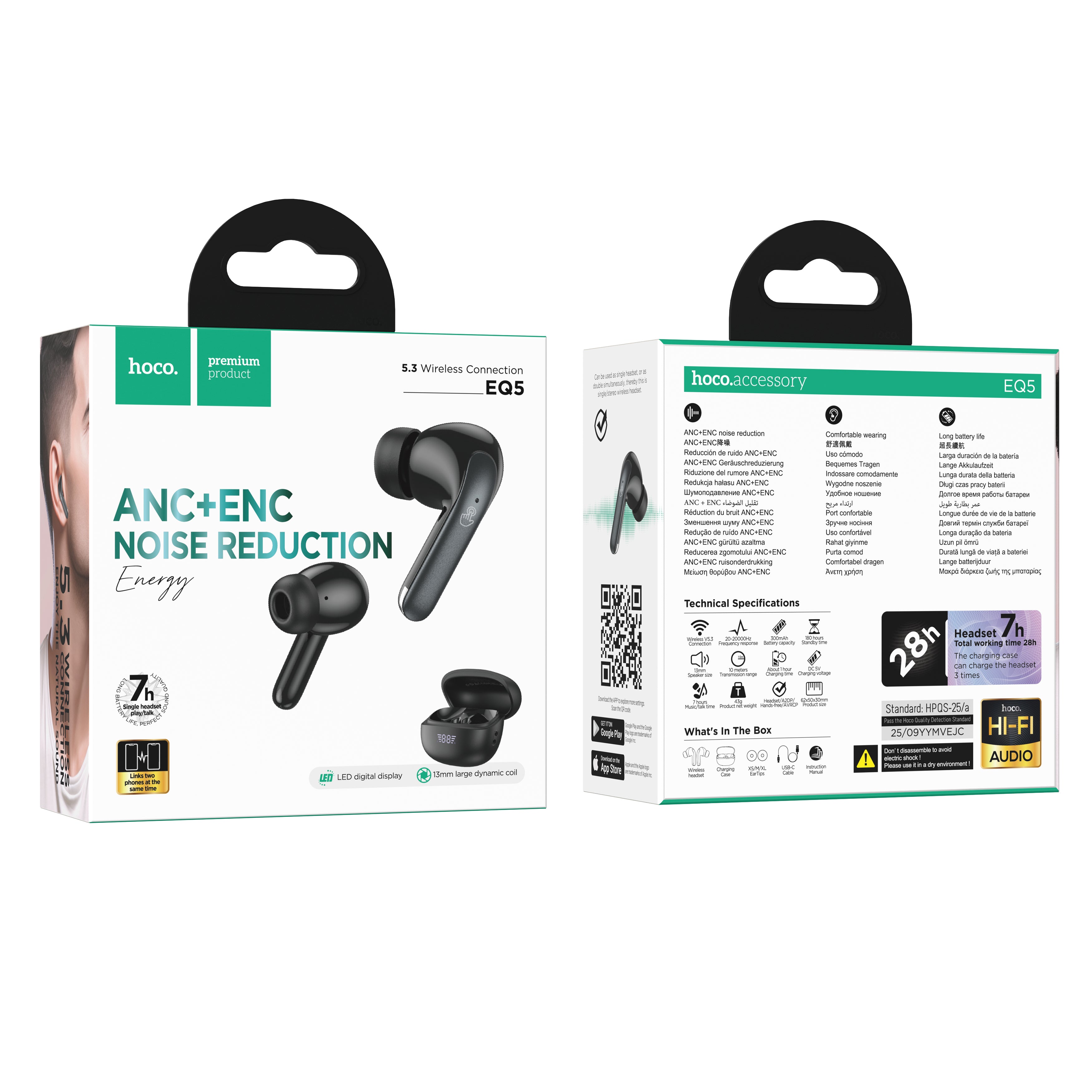 HD_SYNC:EQ5 Energy true wireless ANC+ENC noise reduction BT headset（APP）
