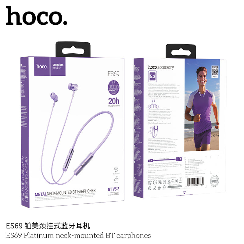 HD_SYNC:ES69 Platinum neck-mounted BT earphones