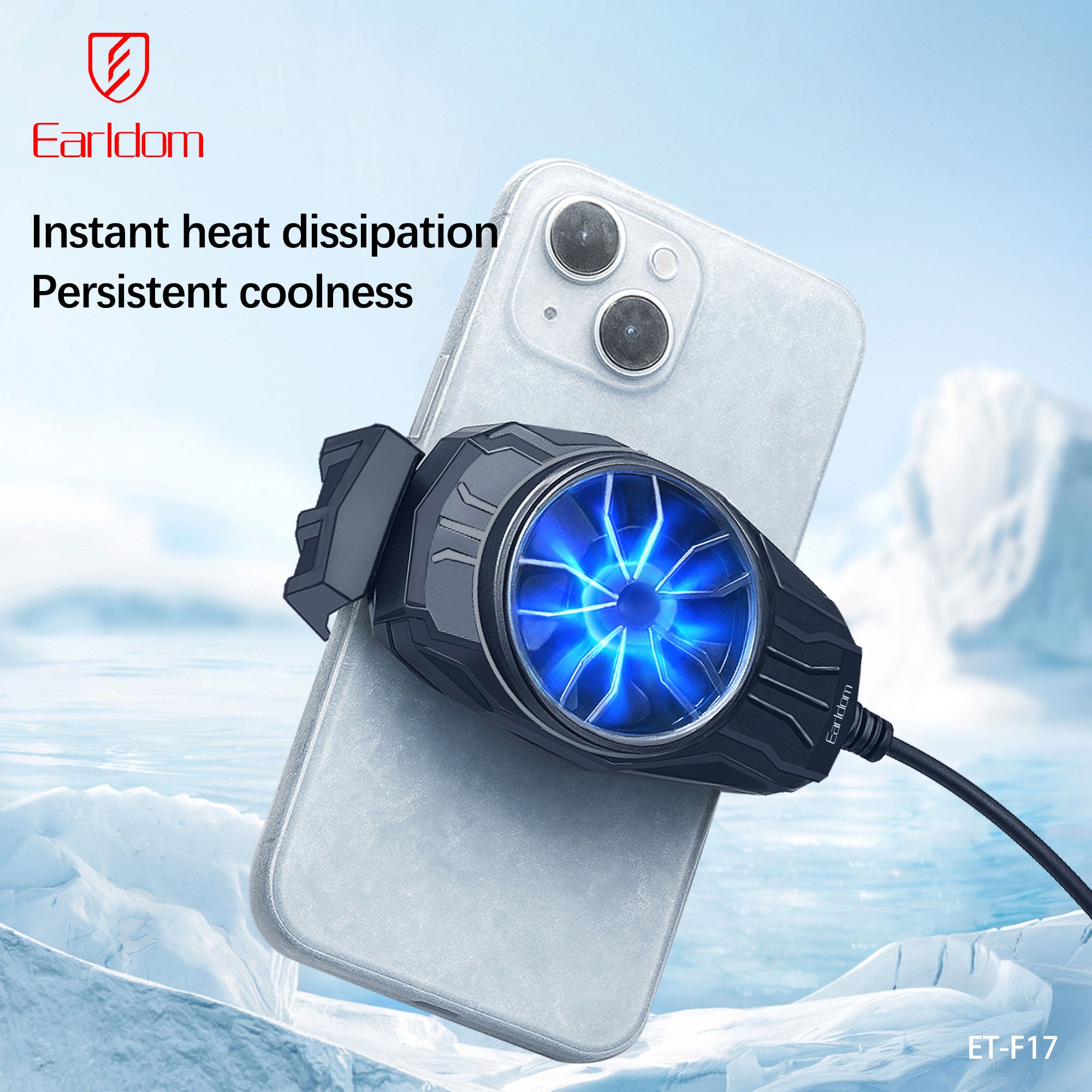 Earldom ET-F17 Fan cooler Phone Cooler 38MM - Black