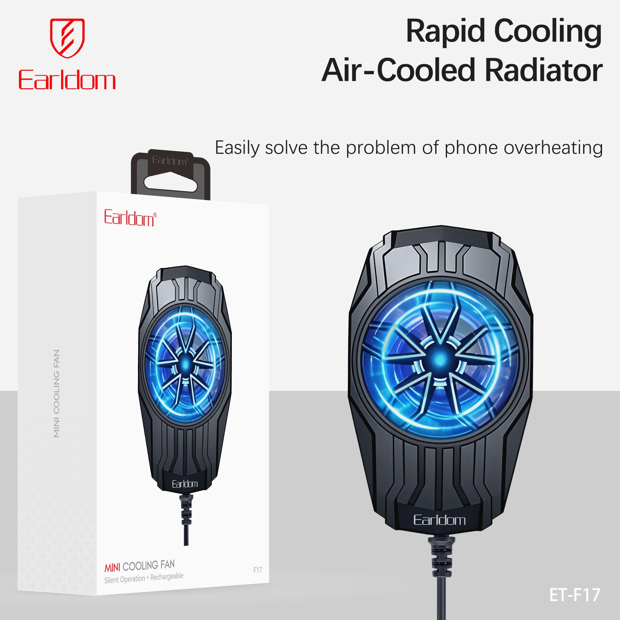 Earldom ET-F17 Fan cooler Phone Cooler 38MM - Black