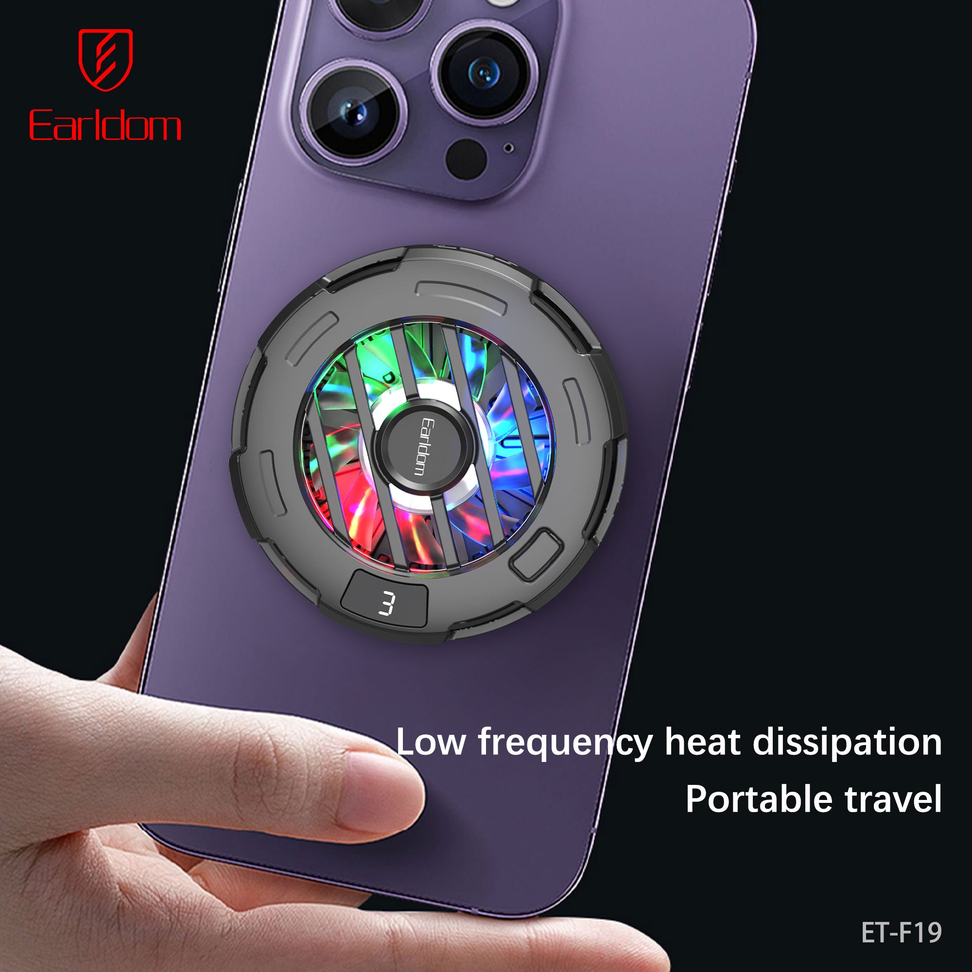 Earldom ET-F19 Fan cooler Phone Cooler - Black