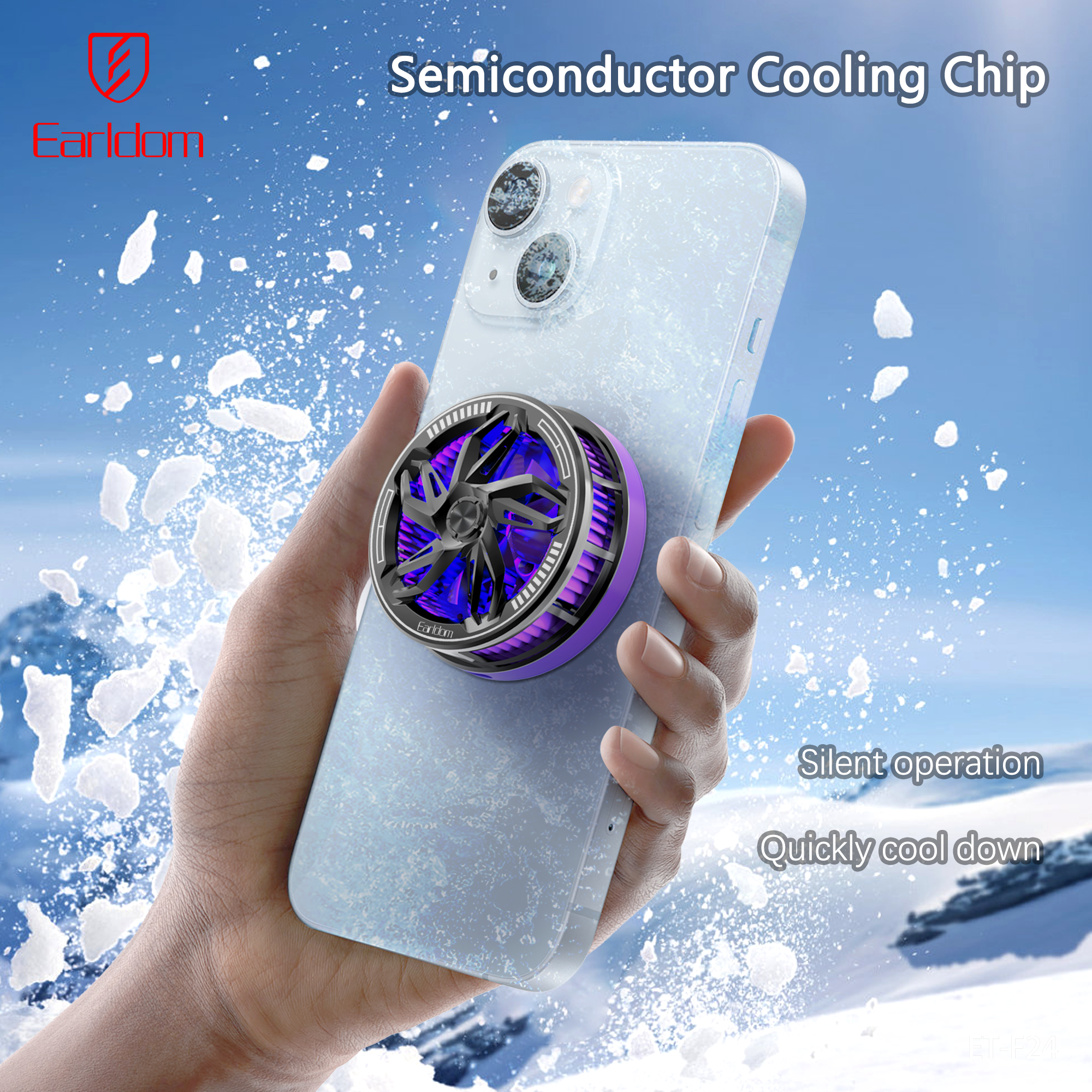 Earldom ET-F24 Fan cooler Phone Cooler 23MM - Black