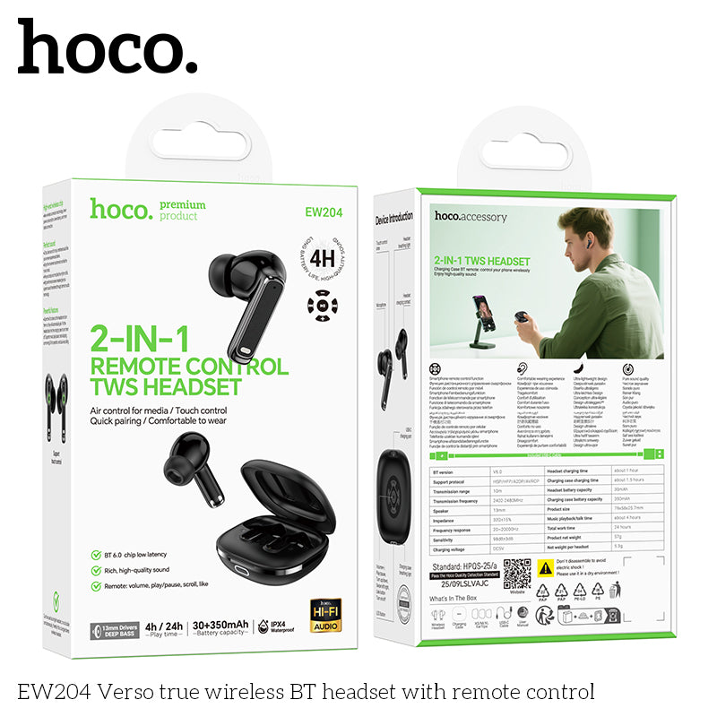 HD_SYNC:EW204 Verso true wireless BT headset with remote control