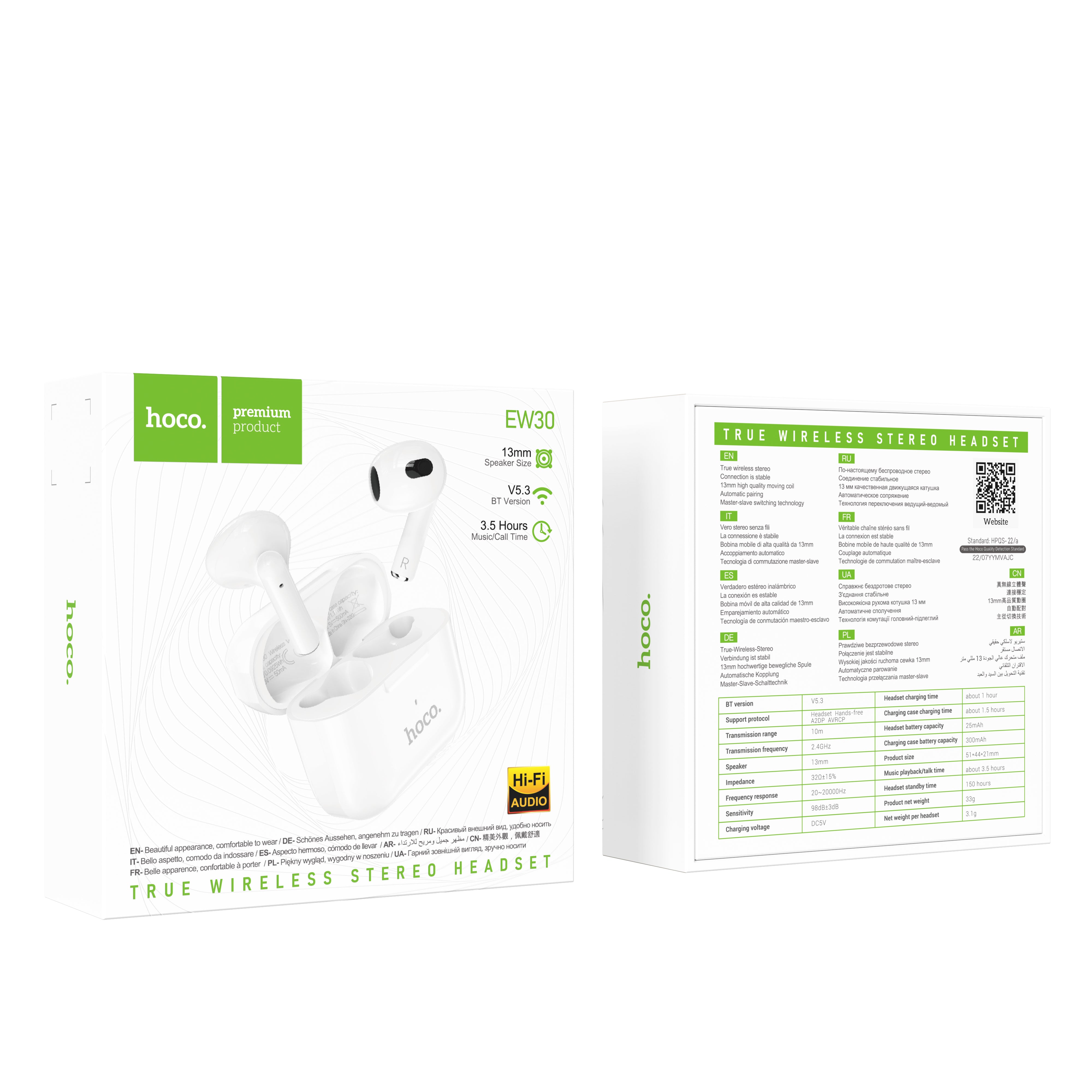 HD_SYNC:EW30 Intelligent true wireless BT headset