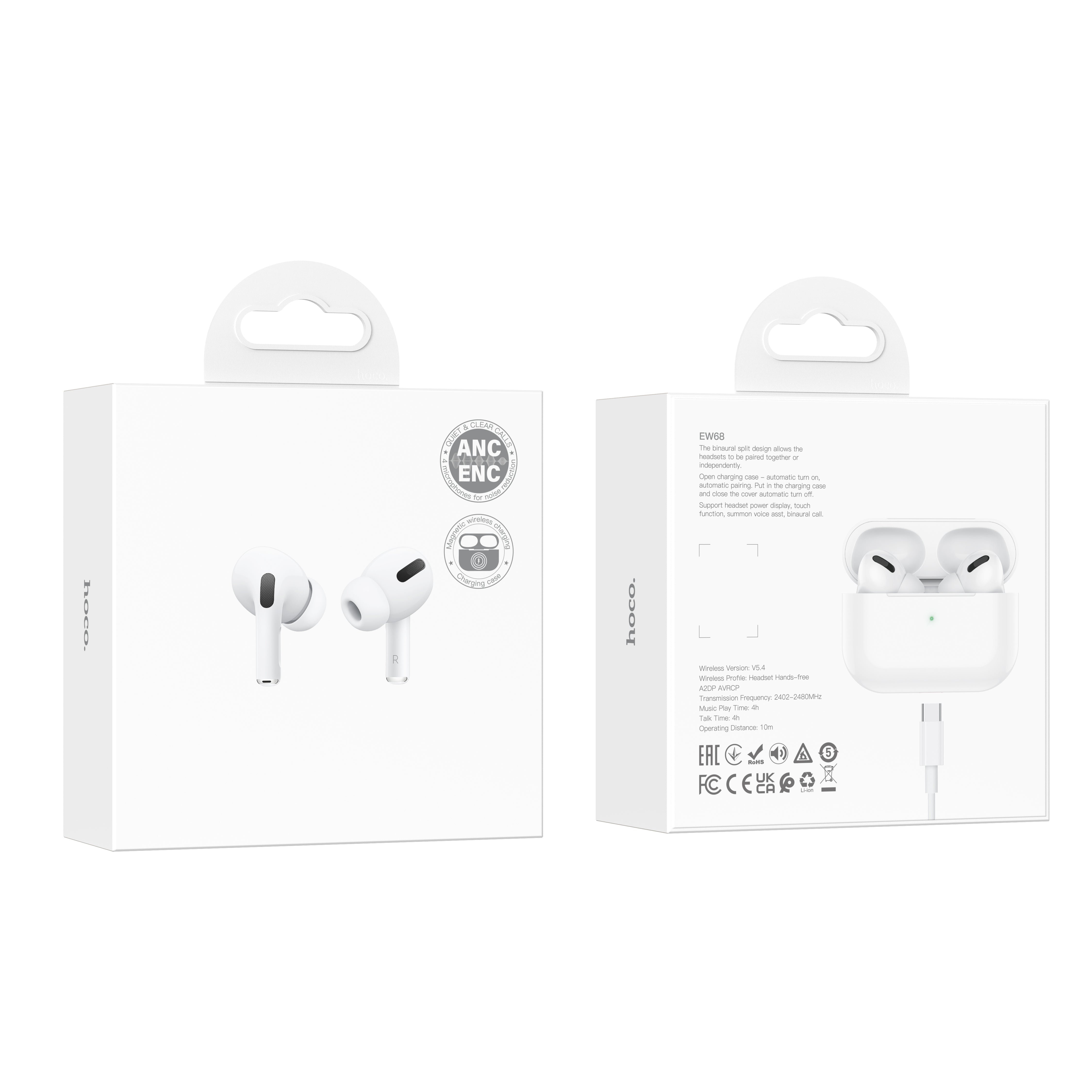 HD_SYNC:EW68 True wireless ANC+ENC noise cancelling BT headset