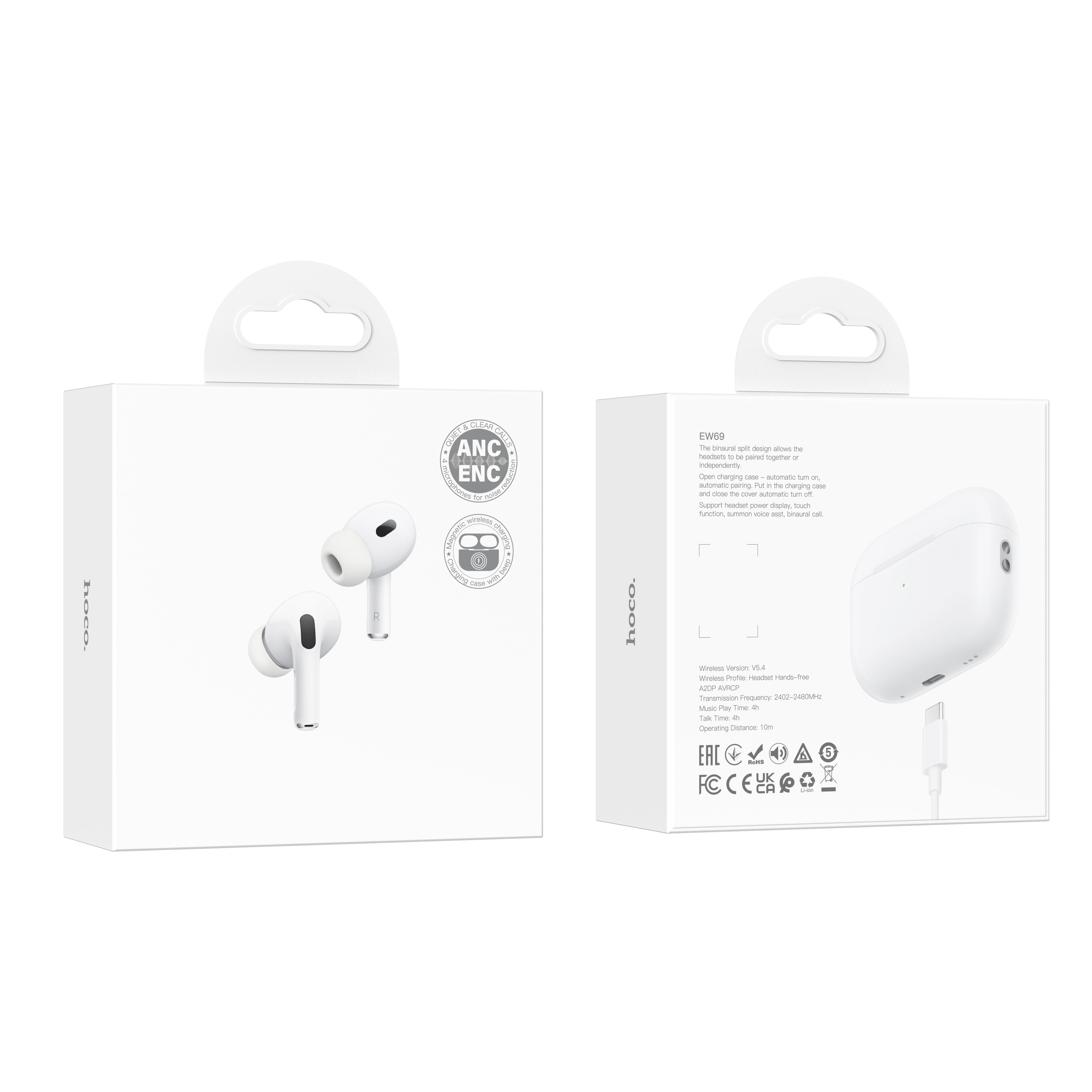 HD_SYNC:EW69 True wireless ANC+ENC noise cancelling BT headset