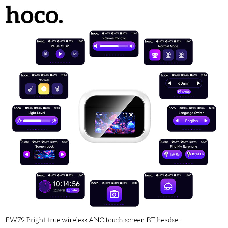 HD_SYNC:EW79 Bright true wireless ANC touch screen BT headset