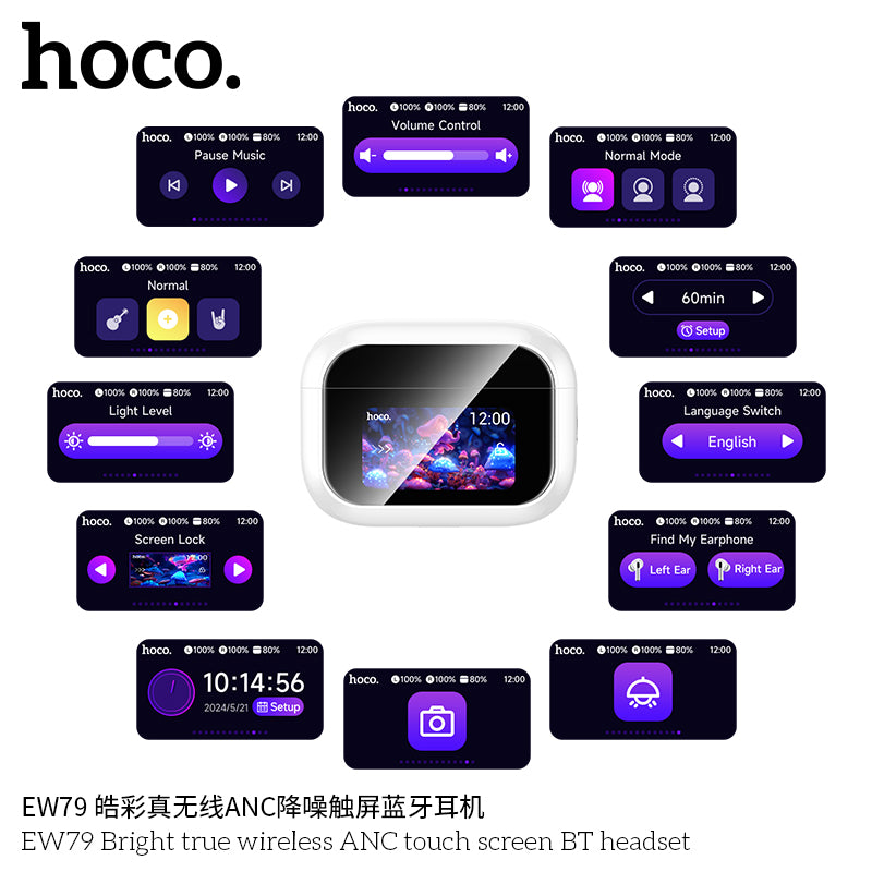 HD_SYNC:EW79 Bright true wireless ANC touch screen BT headset