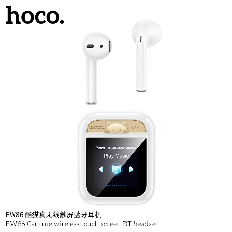 HD_SYNC:EW86 Cat true wireless touch screen BT headset