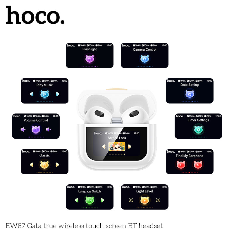 HD_SYNC:EW87 Gata true wireless touch screen BT headset