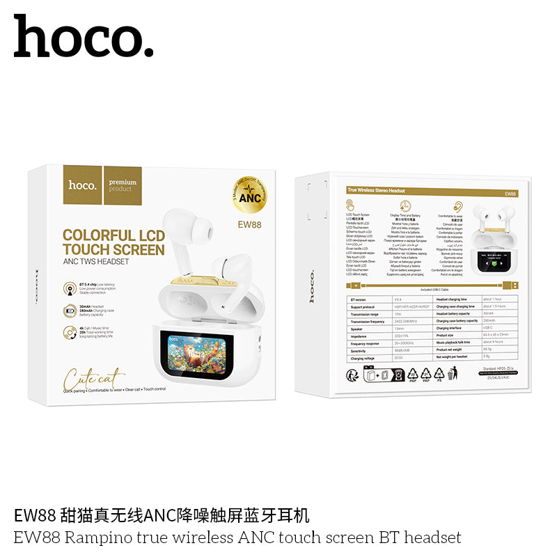 HD_SYNC:EW88 Rampino true wireless ANC touch screen BT headset