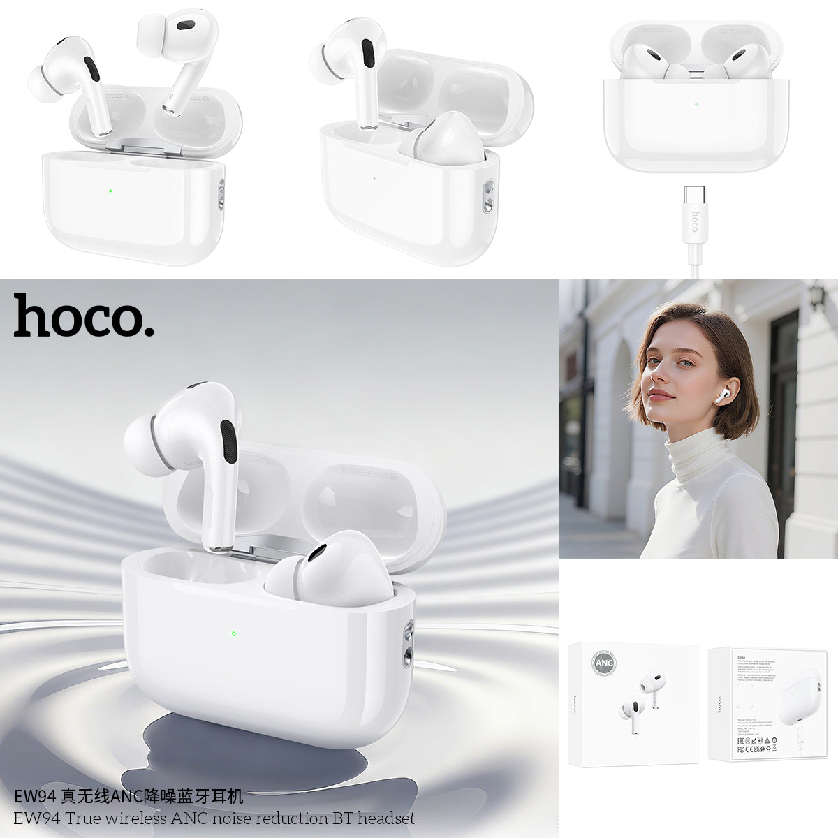 HD_SYNC:EW94 True wireless ANC noise reduction BT headset