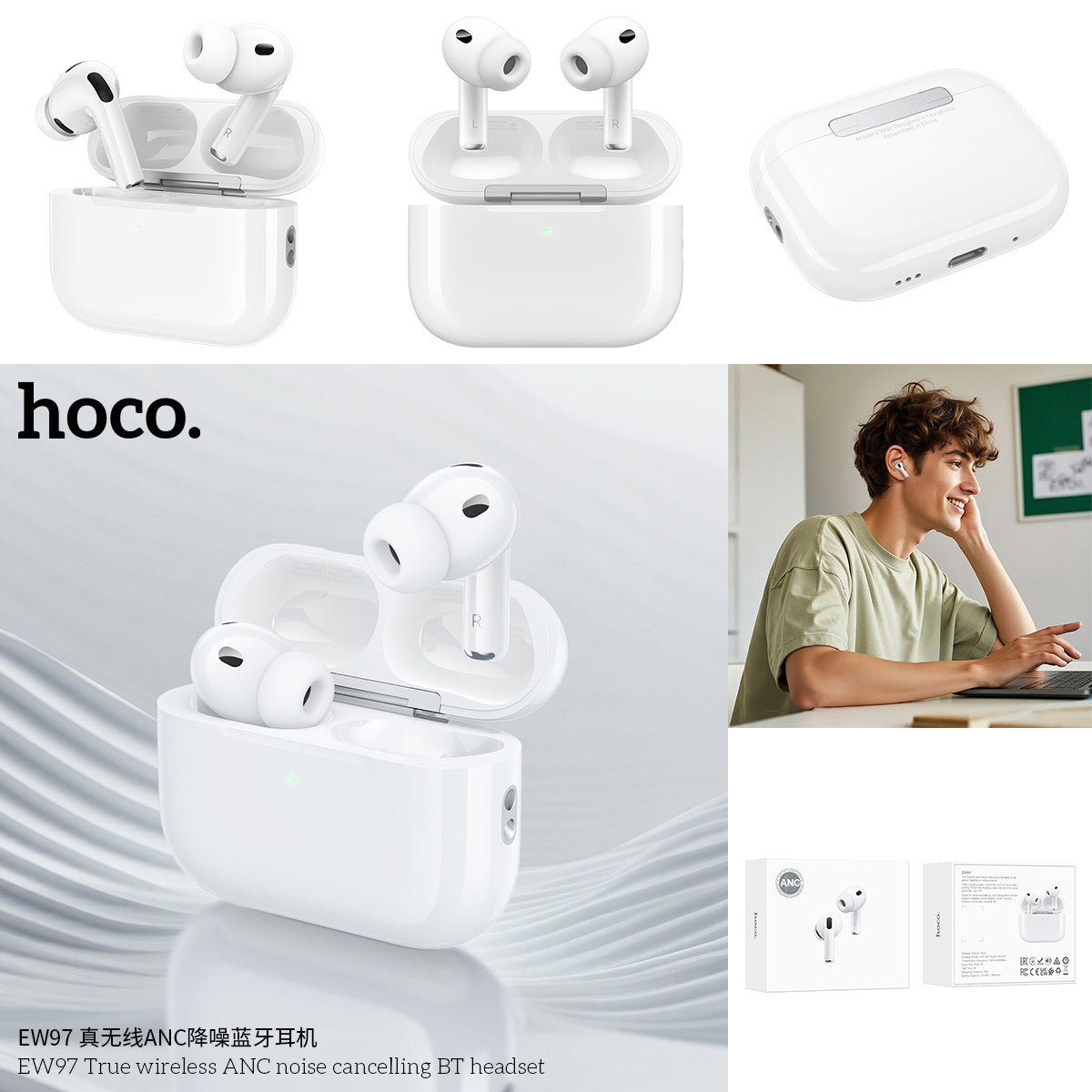 Hoco EW97 True wireless ANC noise reduction BT headset