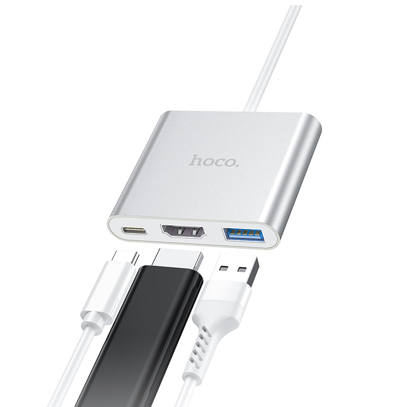 HD_SYNC:HB14 Easy use Type-C adapter(Type-C to USB3.0+HDTV+PD)