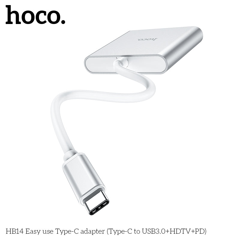 HD_SYNC:HB14 Easy use Type-C adapter(Type-C to USB3.0+HDTV+PD)