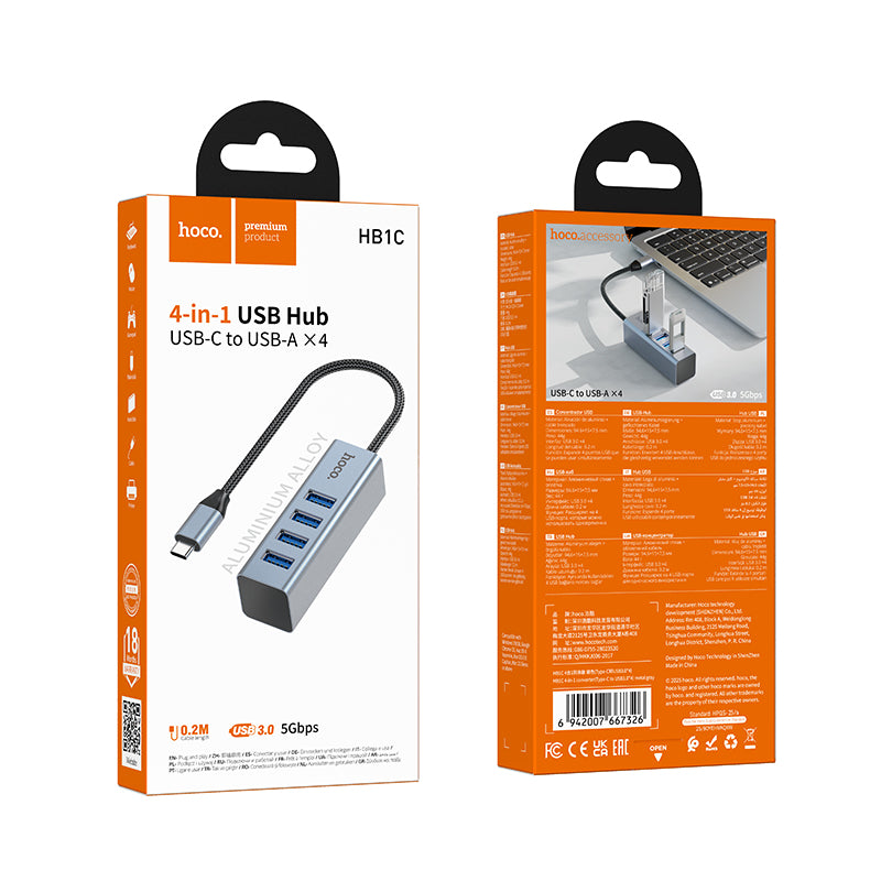 HD_SYNC:HB1C 4-in-1 converter(Type-C to USB3.0*4)