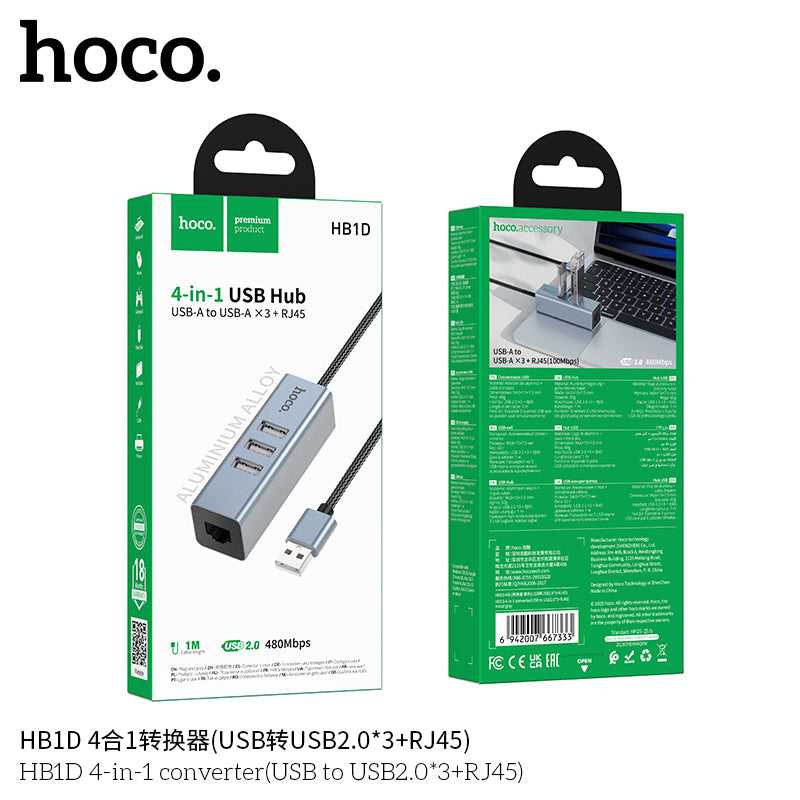 HD_SYNC:HB1D 4-in-1 converter(USB to USB2.0*3+RJ45)