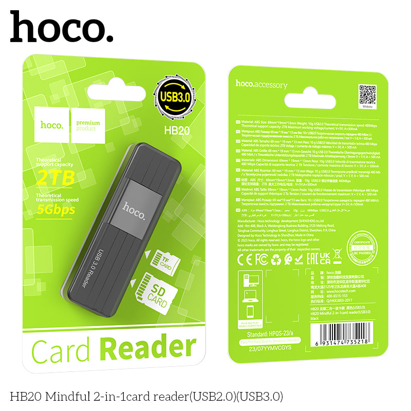 HD_SYNC:HB20 Mindful 2-in-1card reader(USB2.0)
