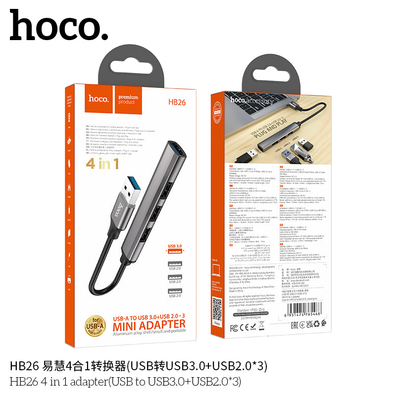 HD_SYNC:HB26 4 in 1 adapter(Type-C to USB3.0+USB2.0*3)